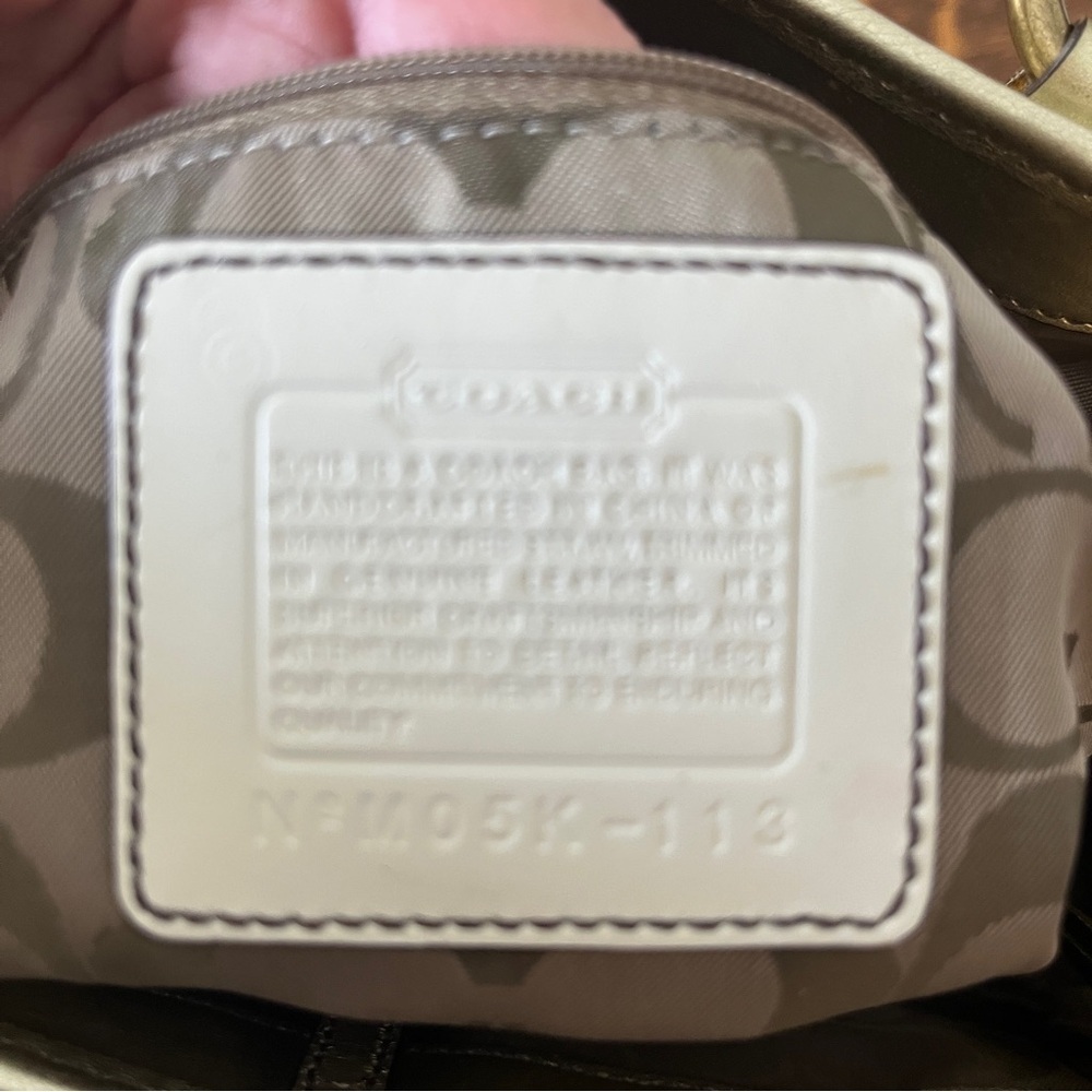Coach Legacy Silver and Tan Woven Tote - Picture 15 of 16